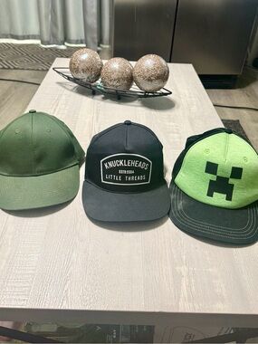 Knuckleheads Black Kids Trucker Hat , Minecraft, and green hat